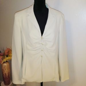 Blazer cream colored button front